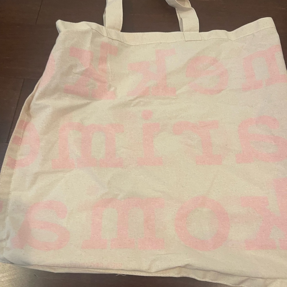 nwot Marimekko Pink and Cream cotton Tote Bag - Picture 6 of 9